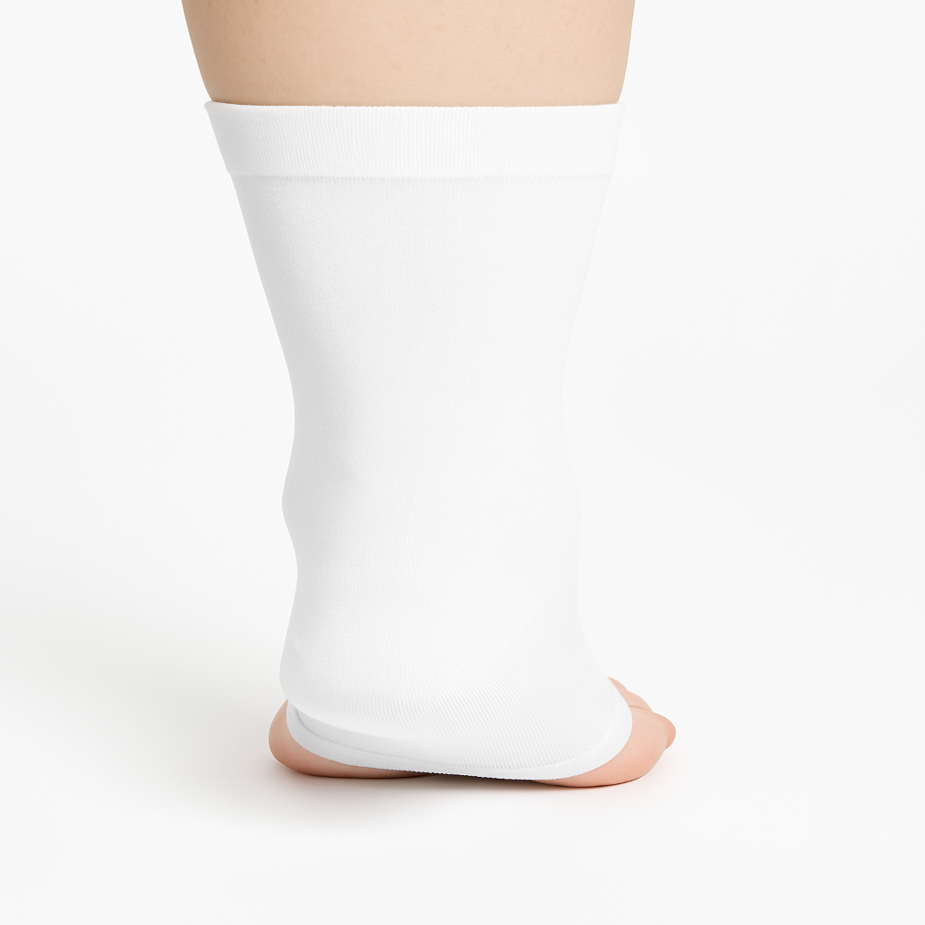 White ankle sock on a white background