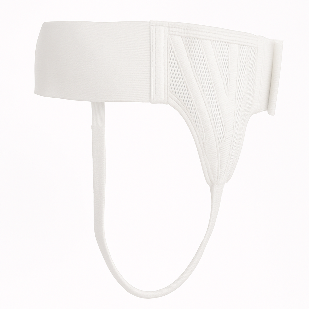 White athletic support brace on a white background
