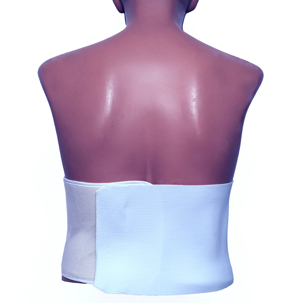 White waist trainer on a mannequin with a white background